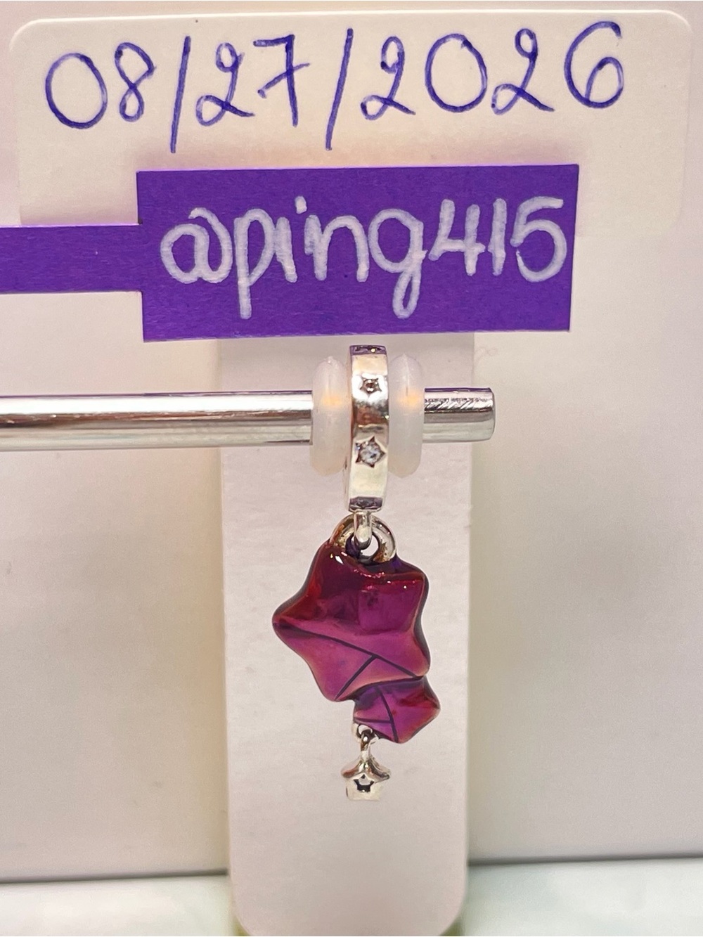 Pandora Stella Della Fortuna Purple Star dangle - Picture 3 of 10